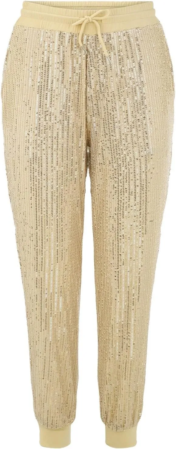 Womens Sequin Flare Pant Women Sequins Wide Leg Pants Fashion Shiny Hight Waist Flared High Waist Shiny Sequin