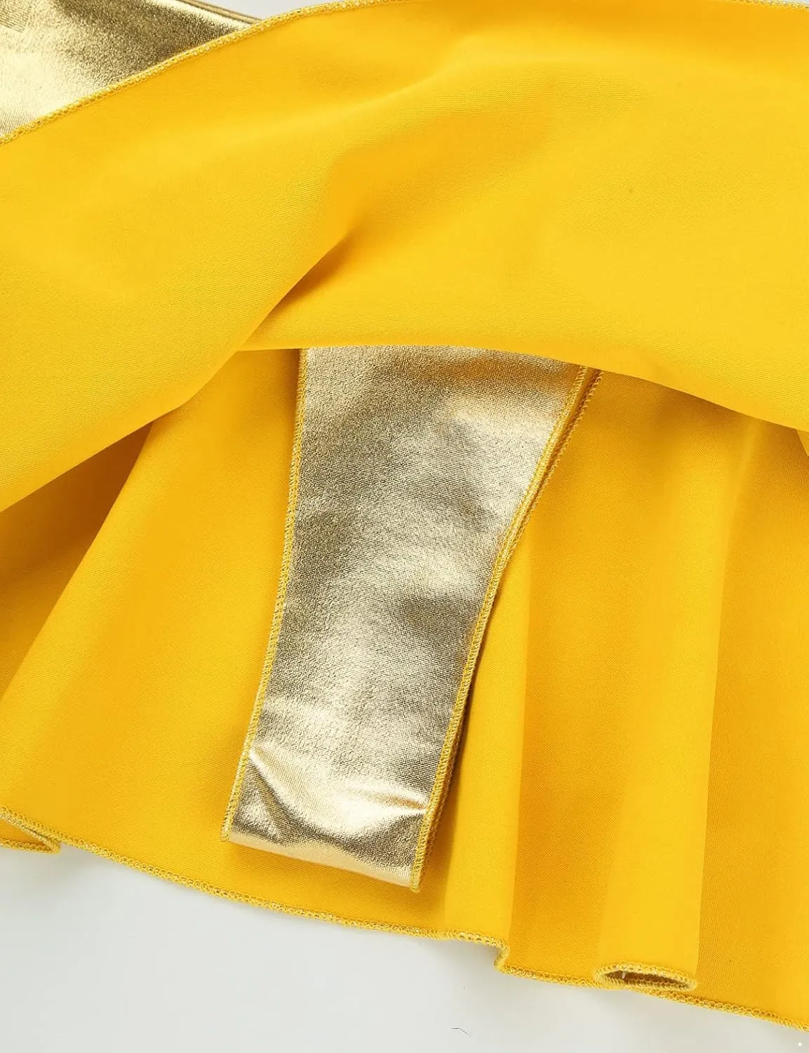 Women's Shiny Metallic Liquid Pleated Flared Mini Skirts Flirty Ruffle Mini Skater Skirt