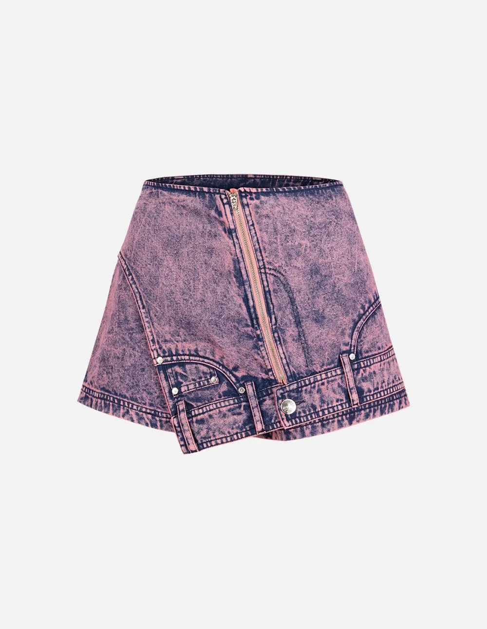 Women's Snowflake Washed High Waist Denim Skirts