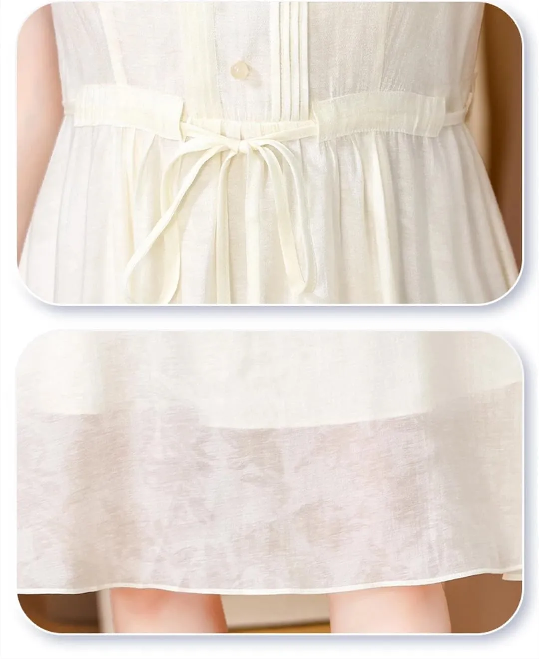 Women's Solid Midi Dress Summer Ruffled Sashes Sundress