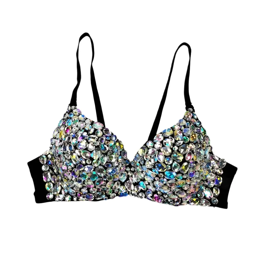 Women's Sparkling Rhinestone Corset Top - Sexy Push-Up Bustier, High-End Steampunk Party Lingerie