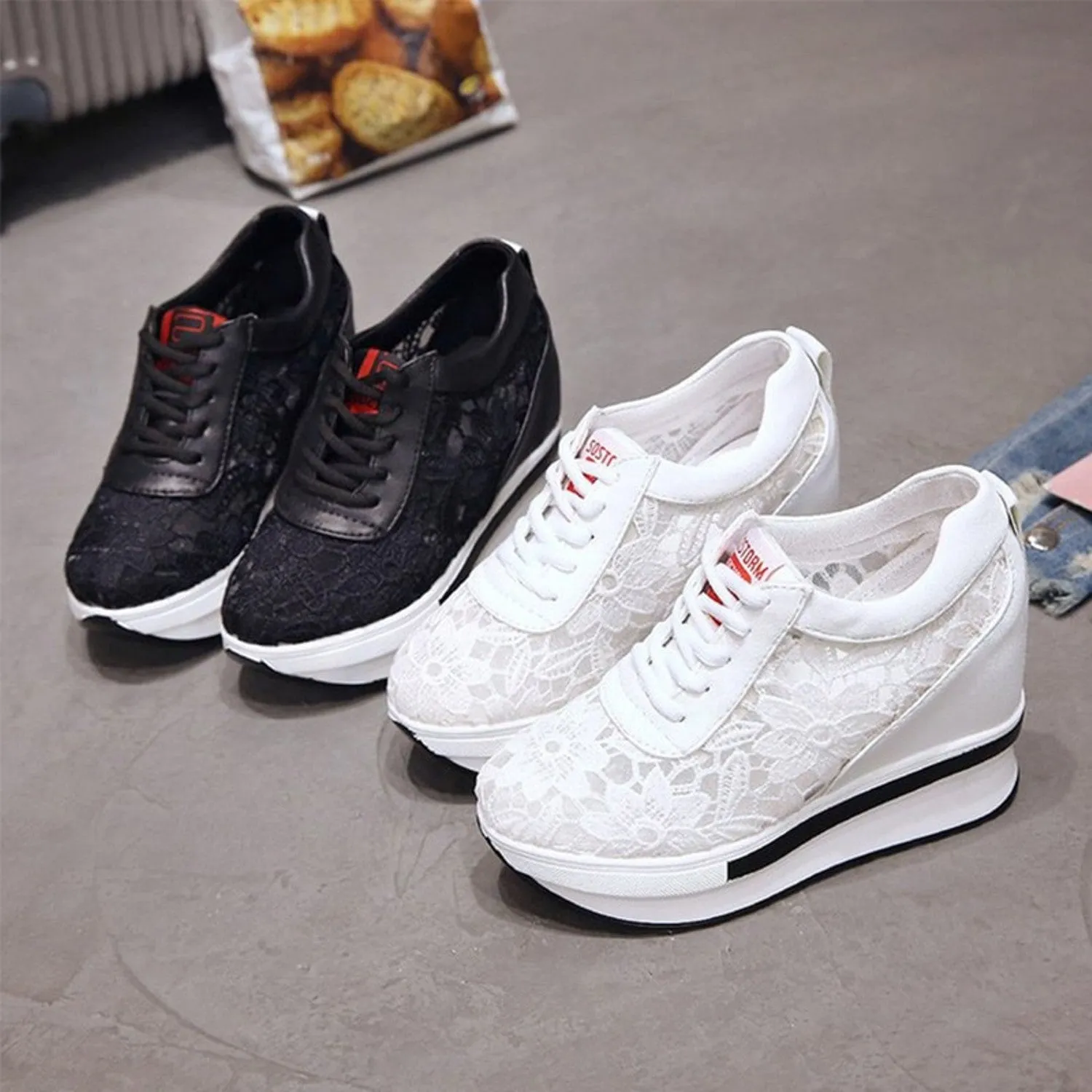 Women's Spring Platform Mesh Sneakers