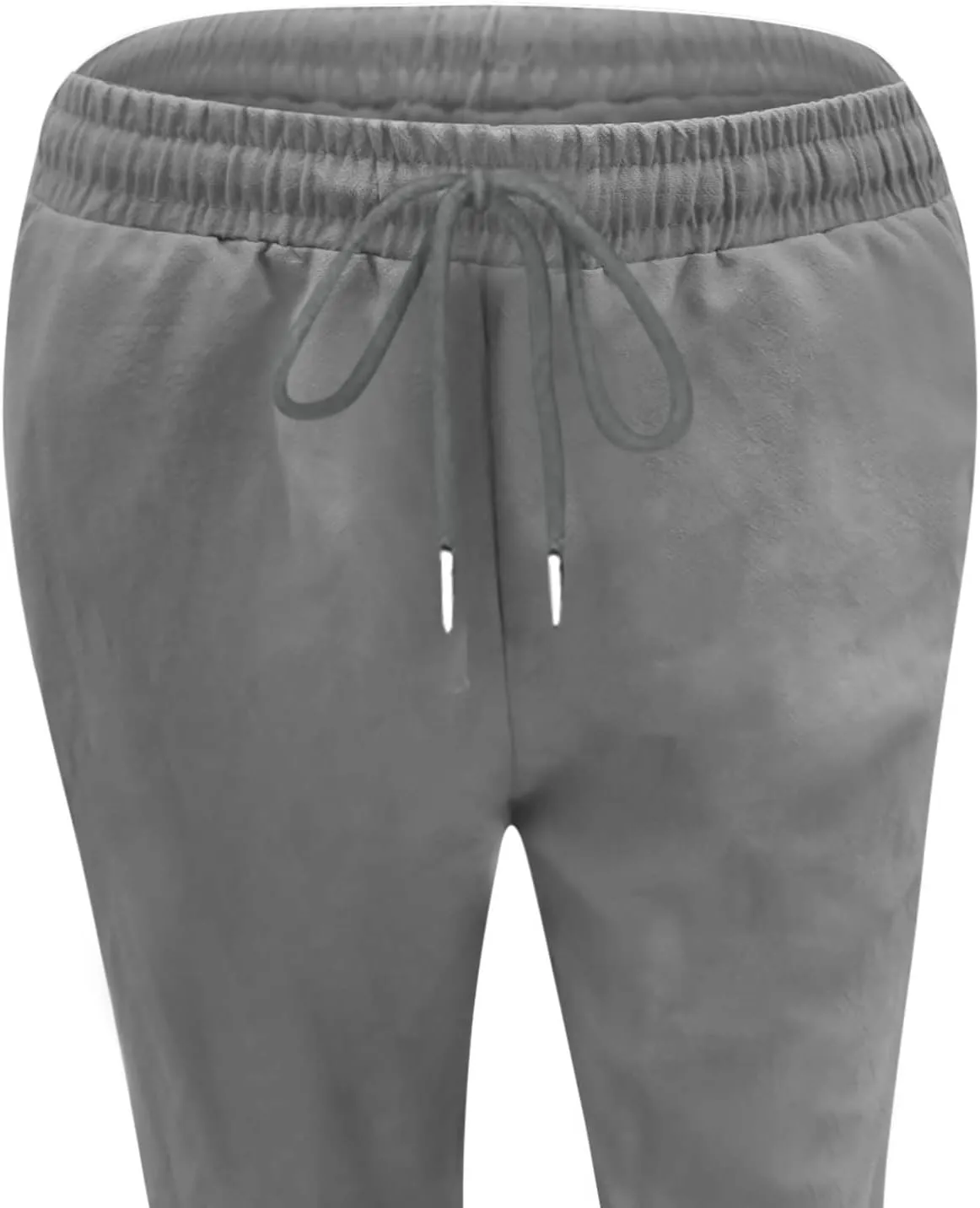 Womens Summer Fashion Linen Cotton Pants Casual Drawstring High Waist Loose Fit Beach Vacation Trousers with Pockets