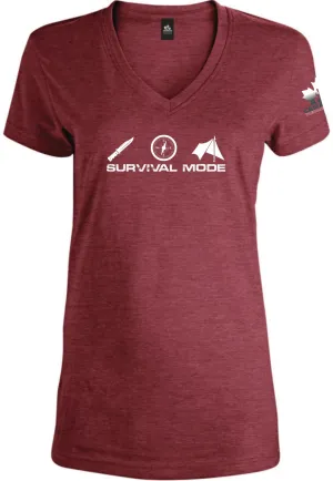 Women's Survival Mode V-Neck T-Shirt