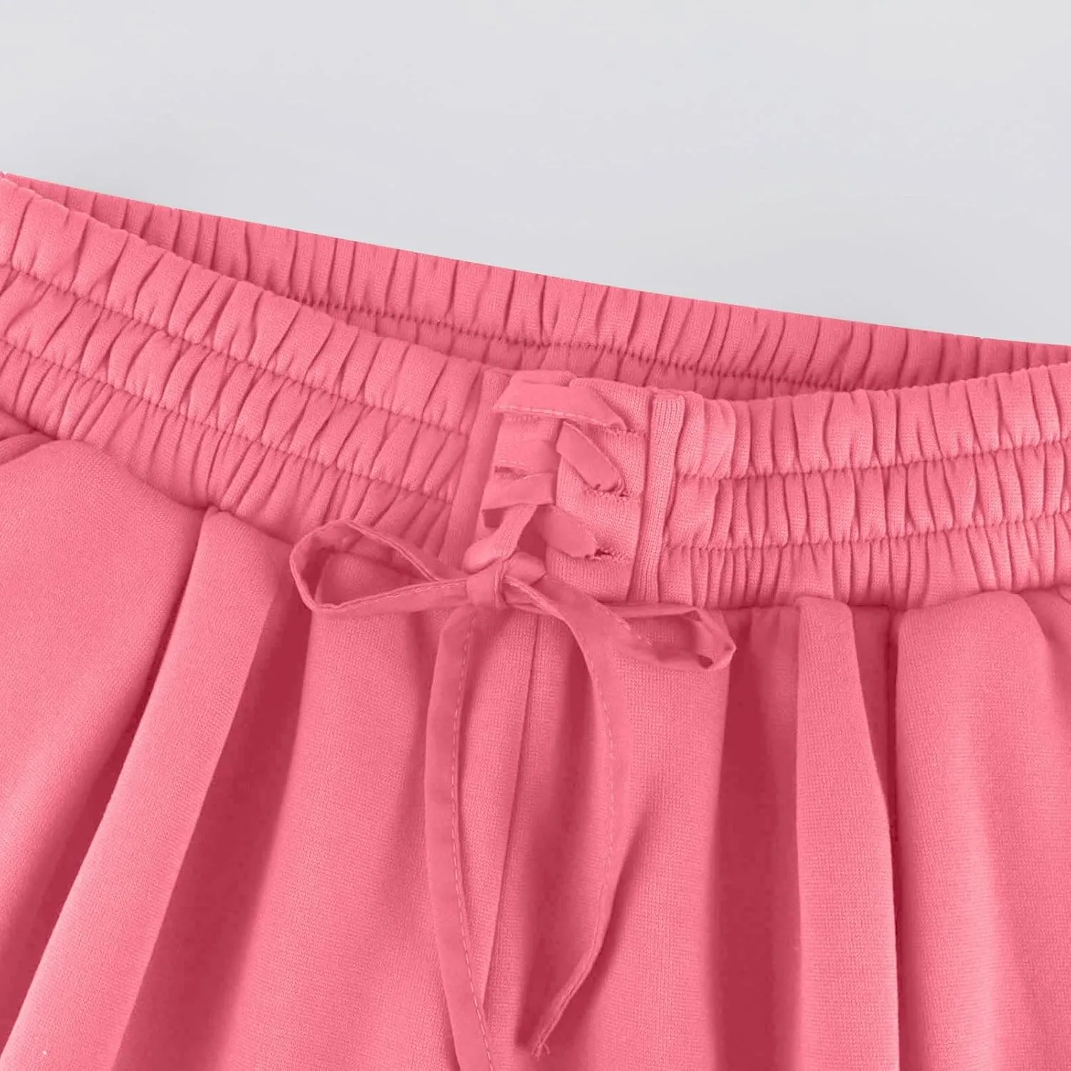 Womens Sweatpants Baggy Drawstring High Waisted Wide Leg Sweat Pants Oversized Fleece Joggers with Pockets