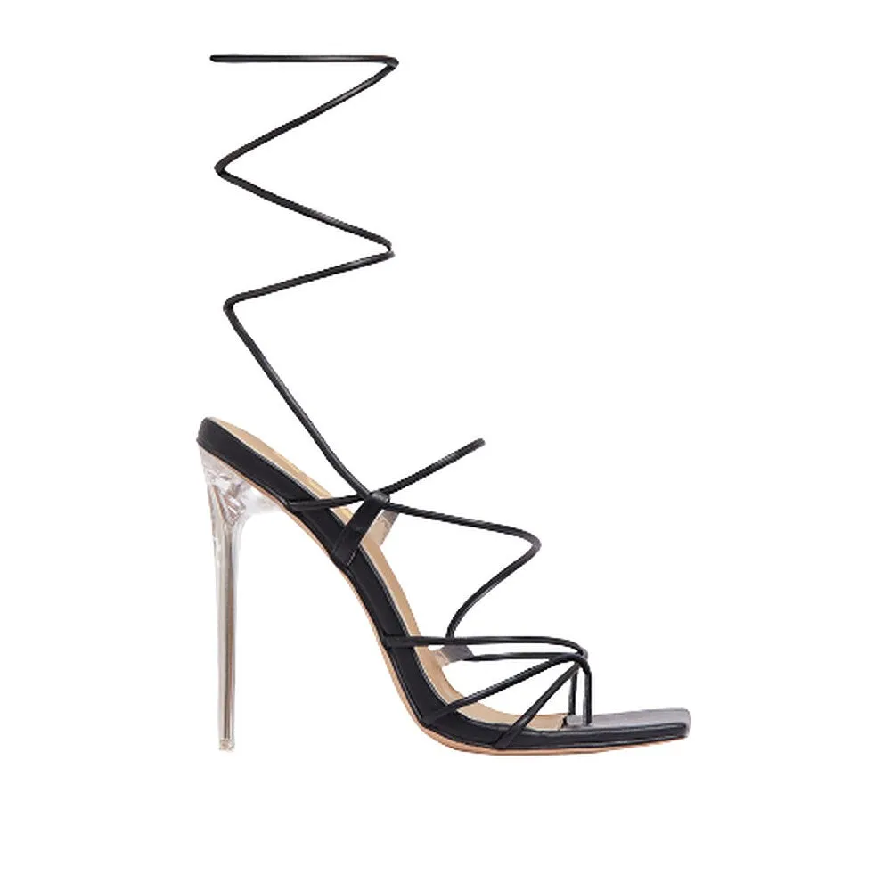 Women's Thong Sandals Lace Up Strappy High Heels