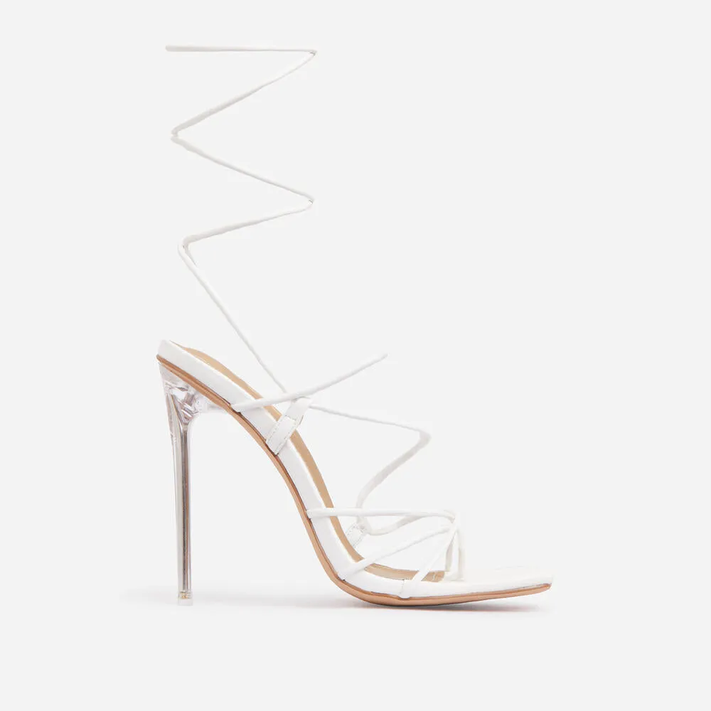 Women's Thong Sandals Lace Up Strappy High Heels