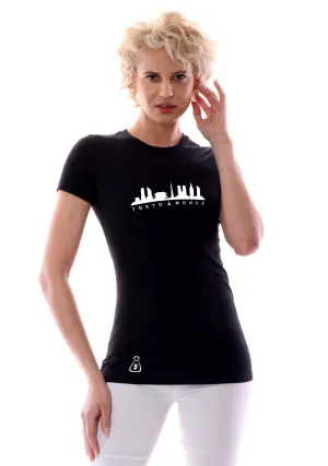 Women's Tokyo Monee City Skyline Graphic T-Shirt