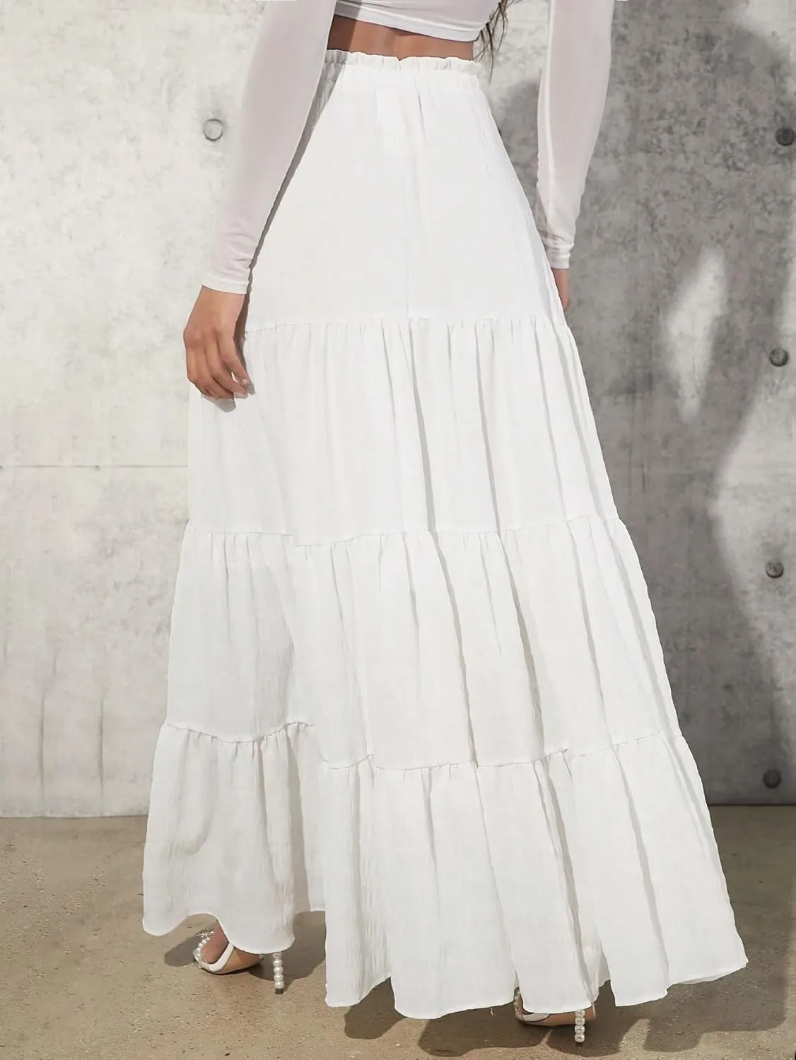 Women's Trendy Beach Skirts Women's Ruffled Hem Skirt