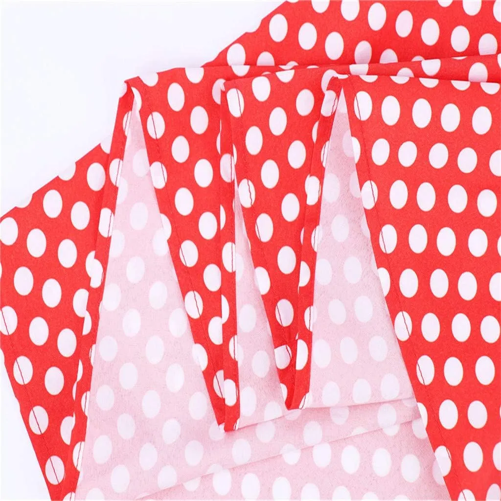Women's V-Neck Sleeveless Vintage Dot Print Summer Beach Dress