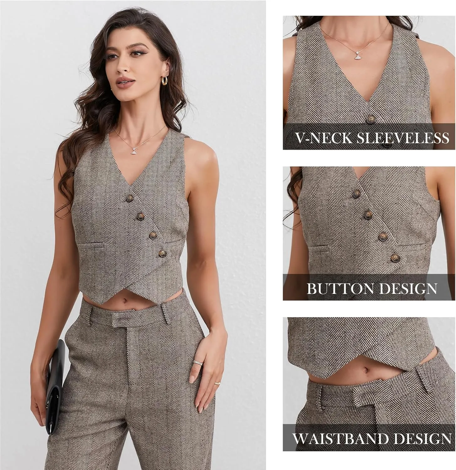 Women's V-Neck Vest and Suit Pants - Multifunctional Casual Office wear