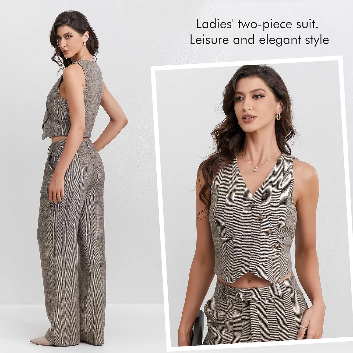 Women's V-Neck Vest and Suit Pants - Multifunctional Casual Office wear