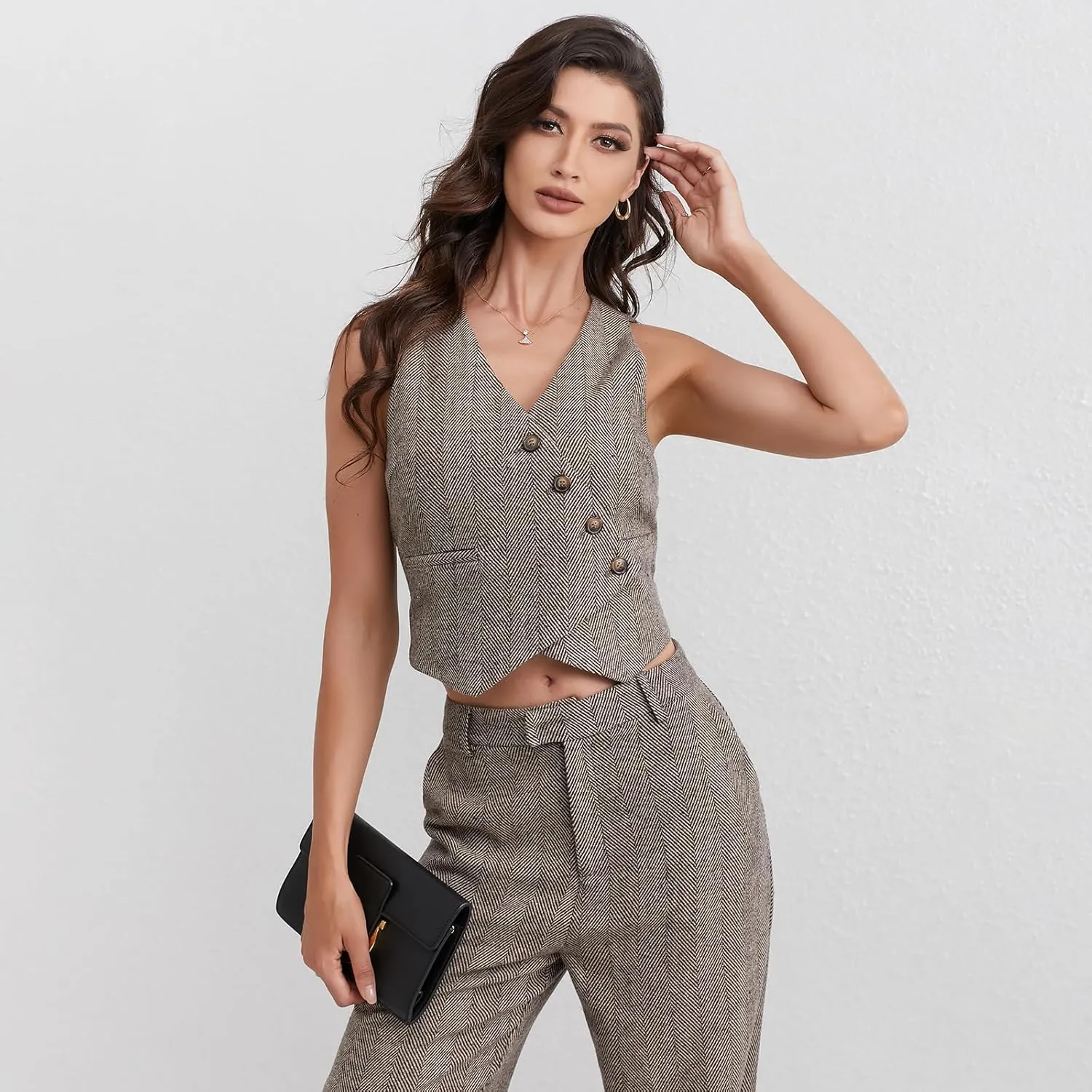 Women's V-Neck Vest and Suit Pants - Multifunctional Casual Office wear