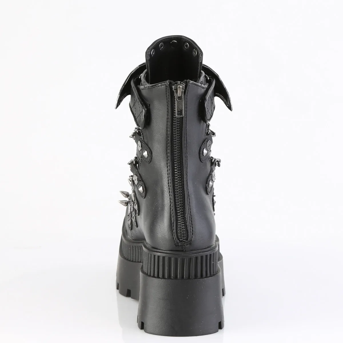 WRATH-55 DemoniaCult Black Vegan Leather Sexy Women's Ankle Boots (Alternative Footwear)