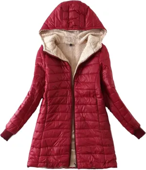 XUNRYAN Sherpa Fleece Jackets for Women Trendy Puffer Jacket Zip Up Packable Quilted Lightweight Winter Down Coats Short