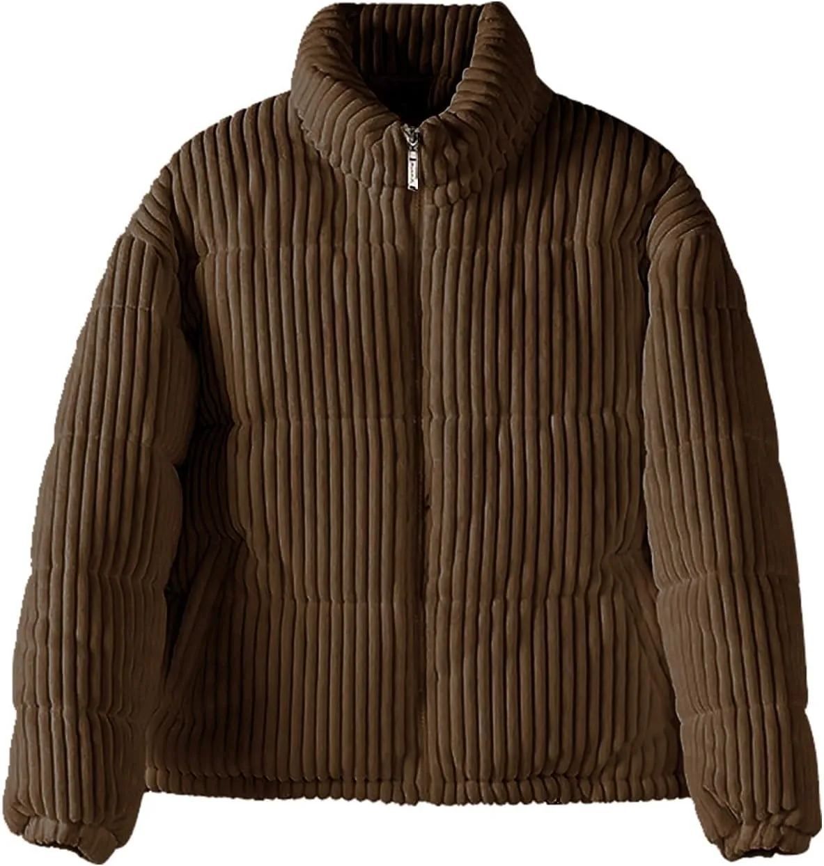 XUNRYAN Womens Baggy Bubble Corduroy Puffer Jacket Winter Warm Down Coat Quilted Lightweight Jackets Active Outdoor Outwear