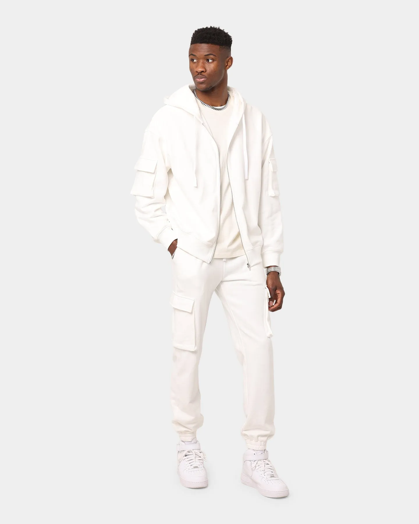 XXIII Luka Cargo Pocket Track Pants White