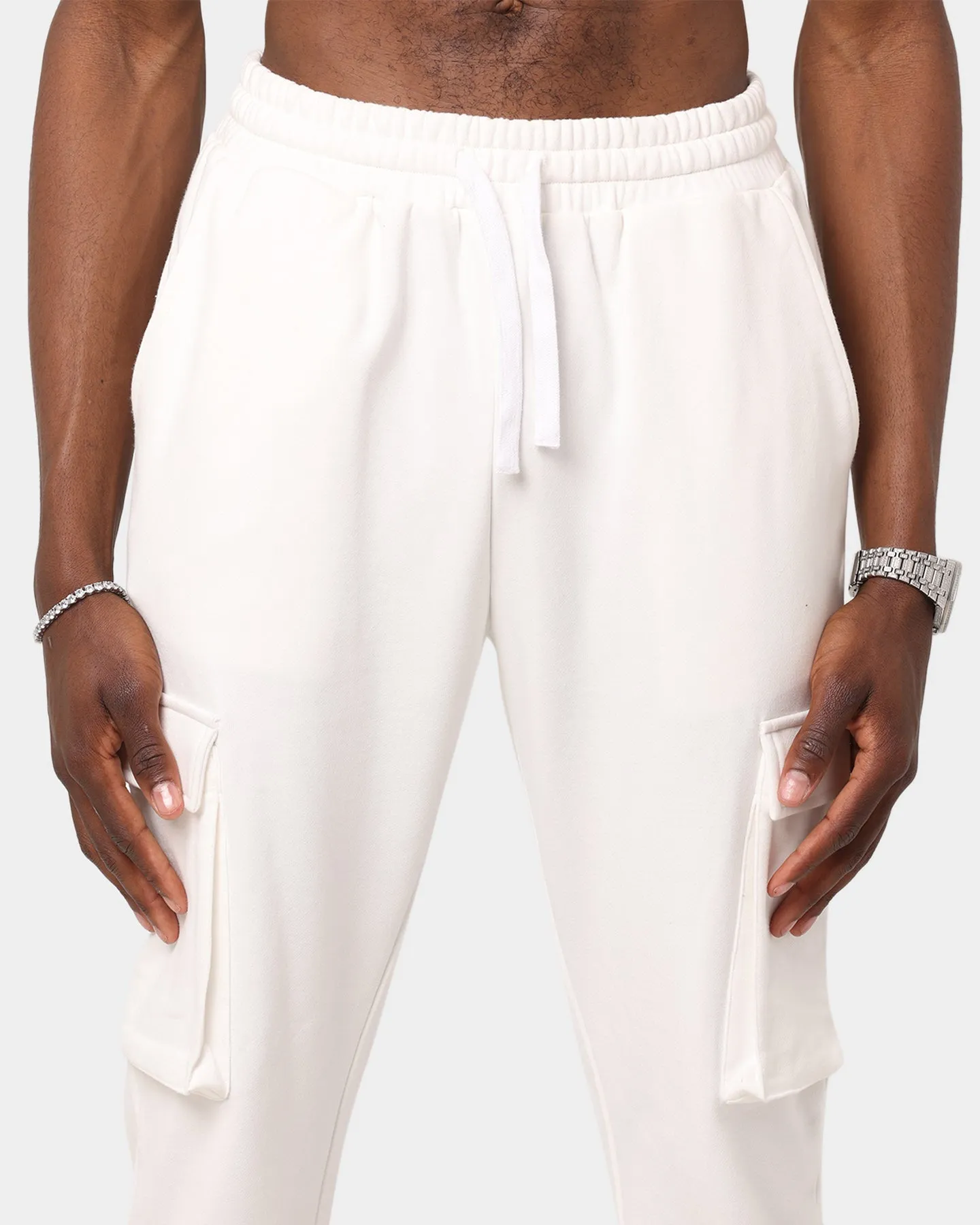 XXIII Luka Cargo Pocket Track Pants White