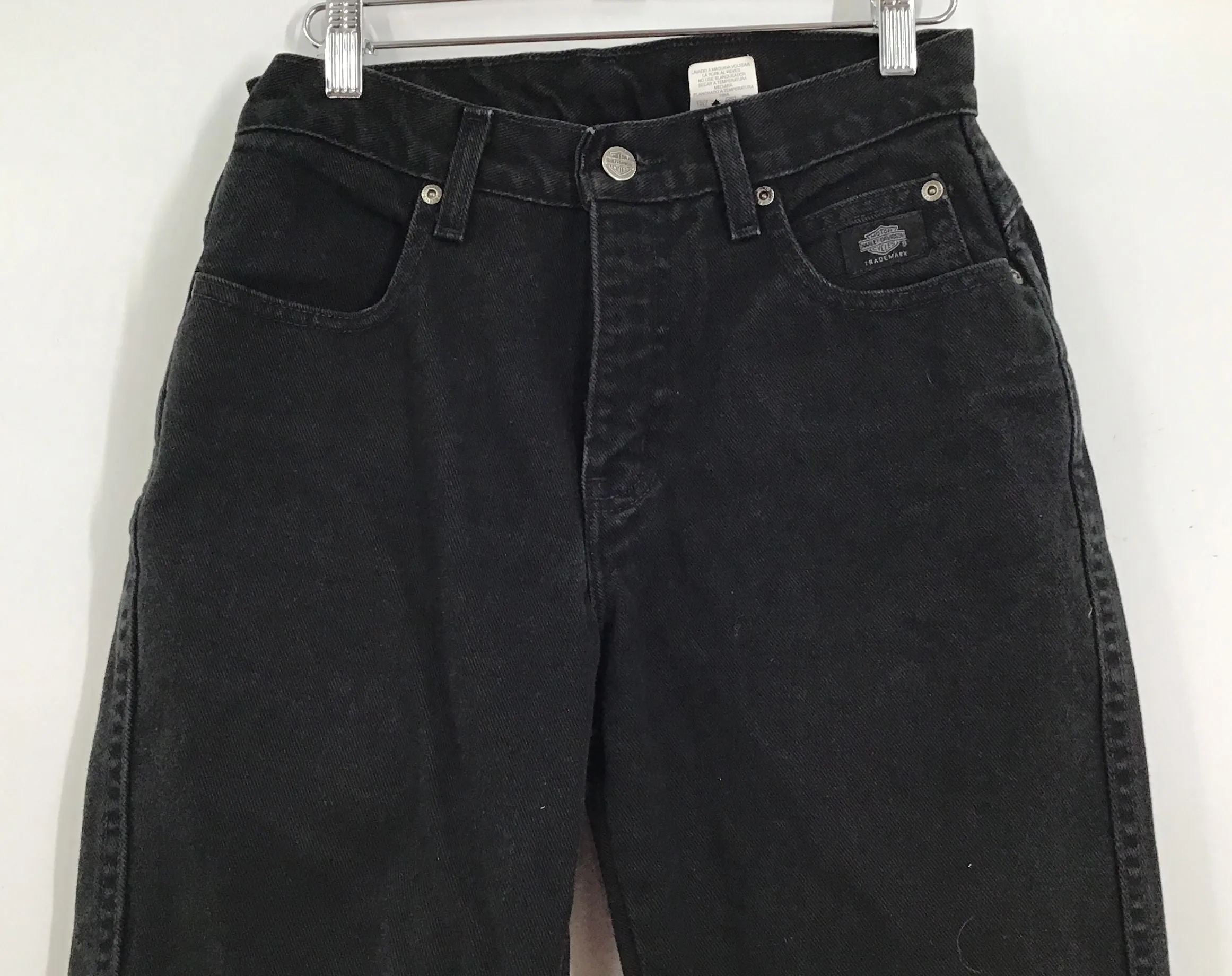 Y2K 2000s Harley-Davidson Women's Black Straight Jeans - Size 4P