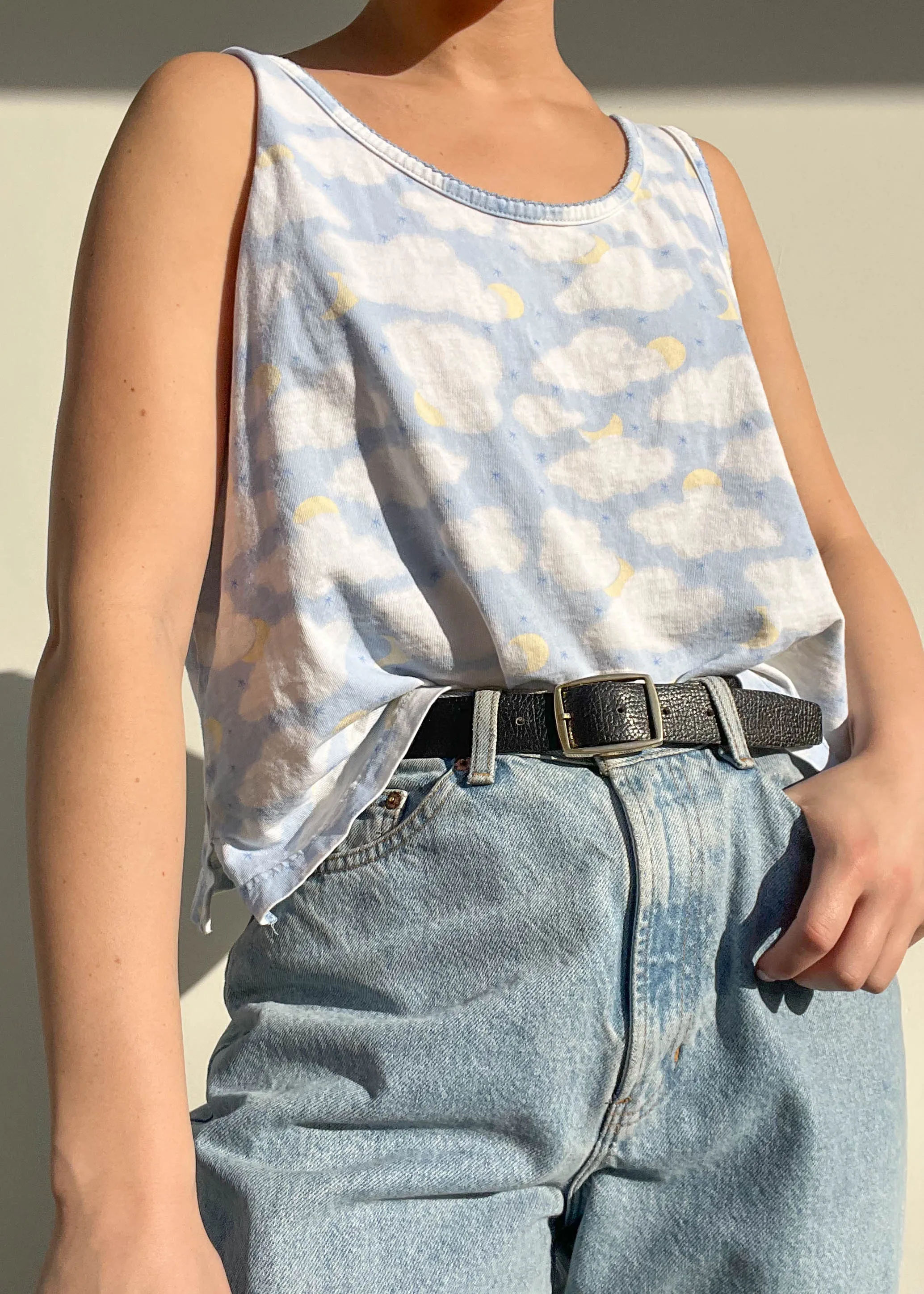 Y2k Moon & Clouds Tank (L)