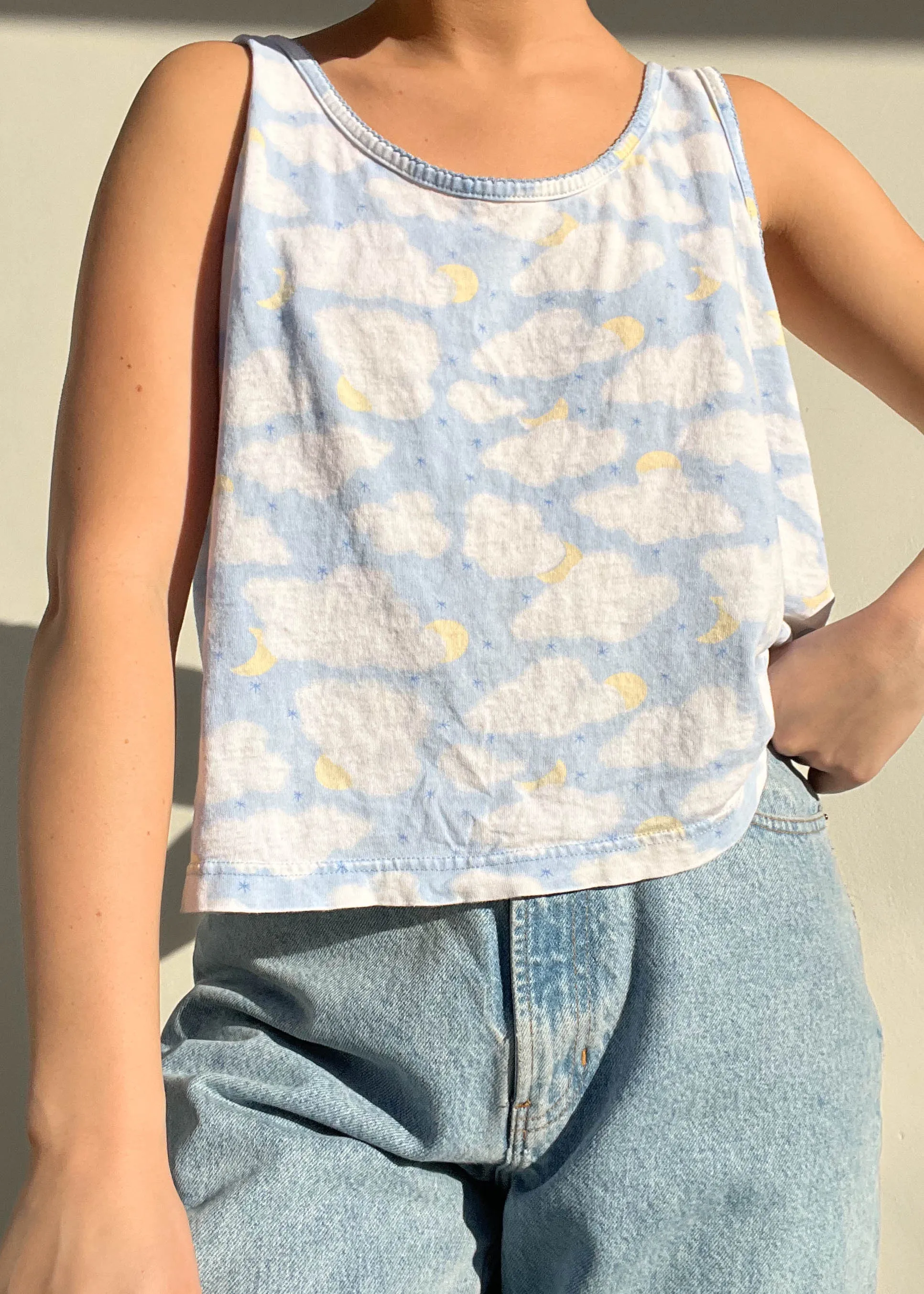 Y2k Moon & Clouds Tank (L)