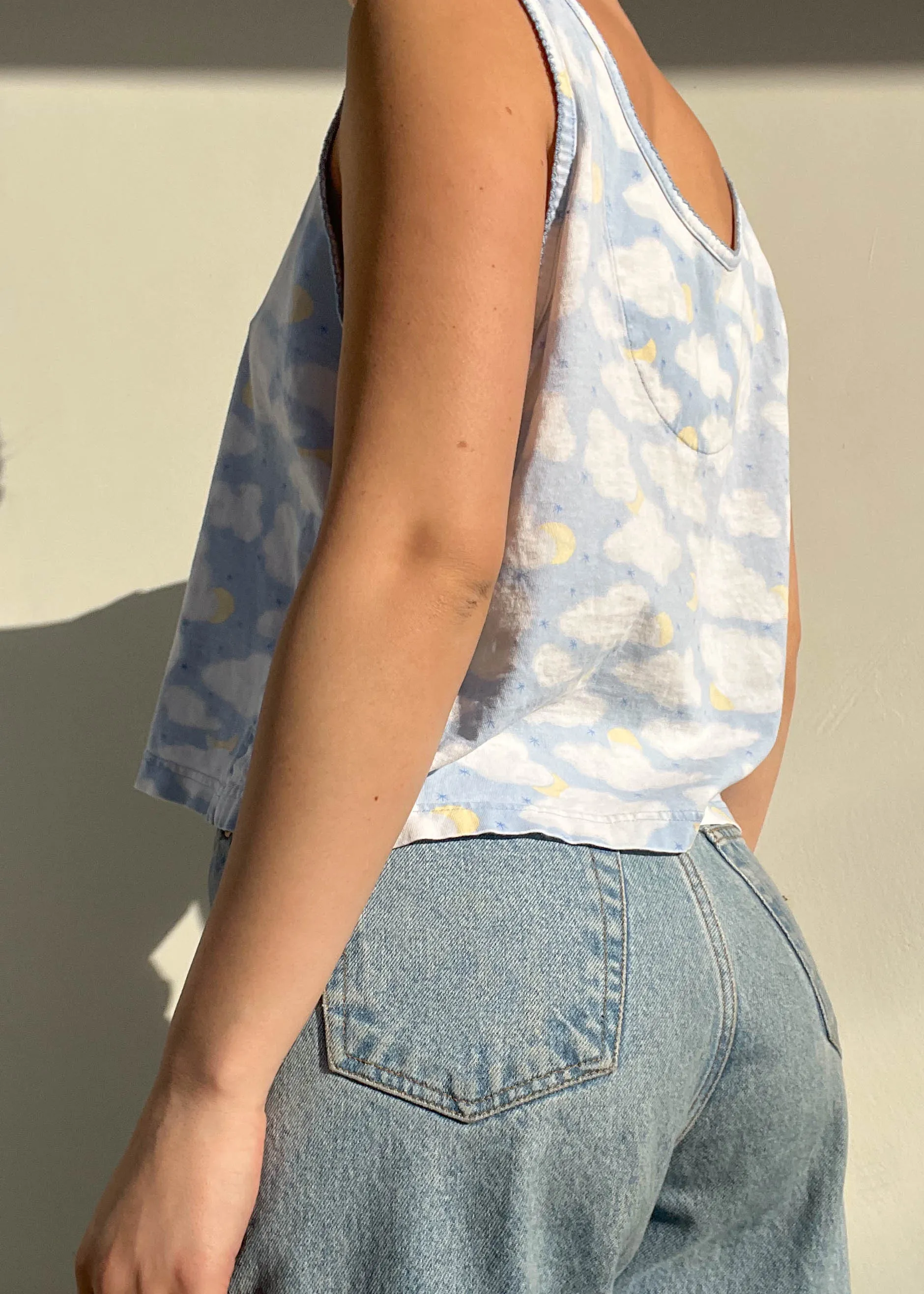 Y2k Moon & Clouds Tank (L)