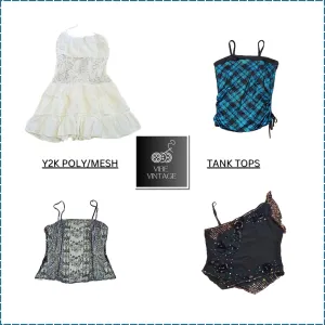Y2K Tank Tops (White & Black) - 12 Pcs