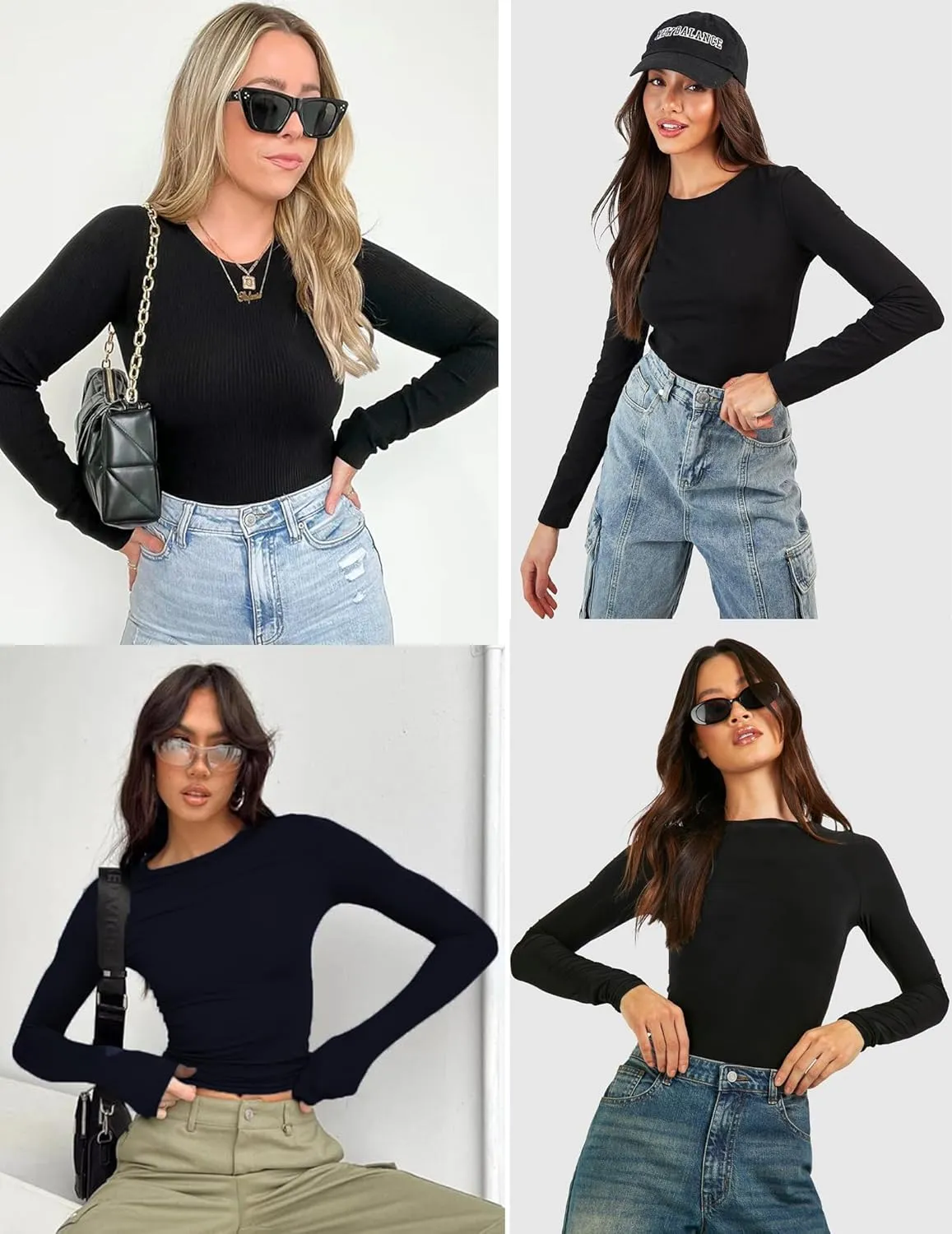 Zeagoo Women's Basic T-Shirt Long Sleeve Y2K Crop Tops (DE Only)