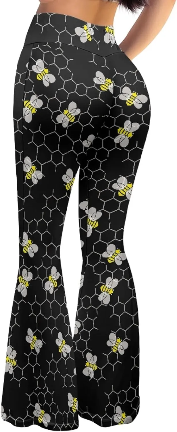 ZFRXIGN Fashion Flare Leggings for Women S-2XL Flare Leggings High Waisted Yoga Pants Tummy Control Pants